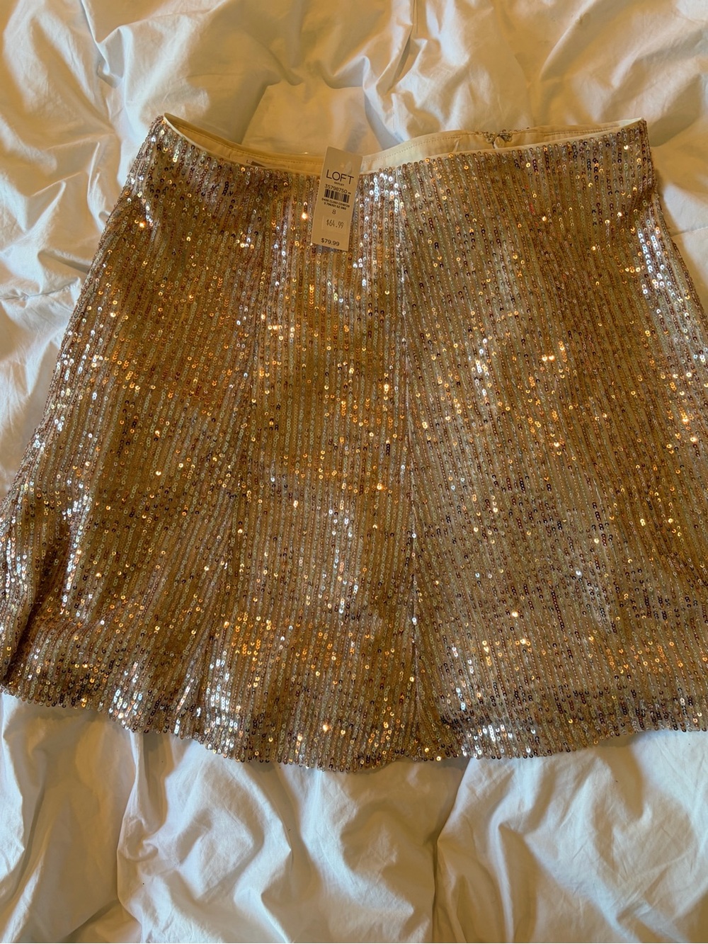 LOFT Gold Sequin Mini Skirt